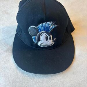 Mickey Mouse Black Snapback Hat with Blue Mohawk | Disney Novelty Cap